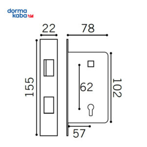 DORMAKABA Multiple Lever SASH Keyhole Mortice Lock D034S