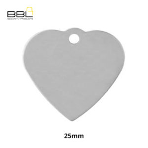 BBL 25mm Heart Shape Nickel Plated Dog Tag TA008