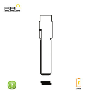 BBL Key Shells Audi Shape 2 Button KSC-AU-09