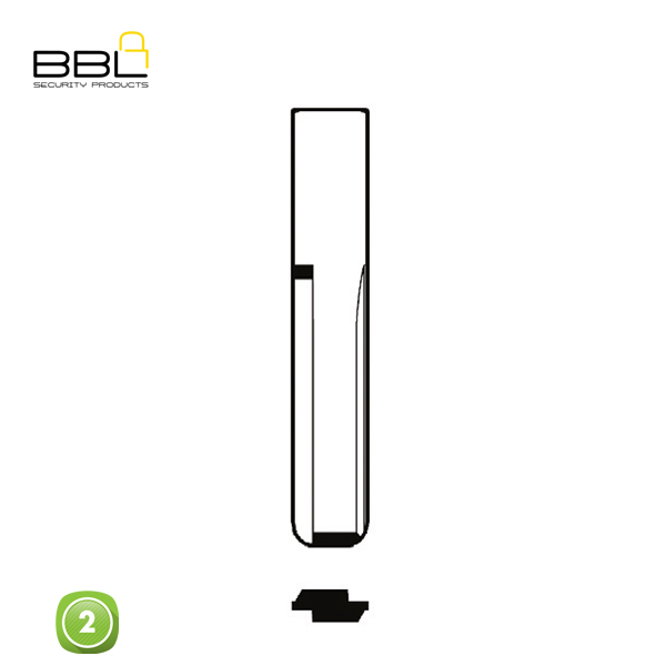 BBL Key Shells Chevrolet Shape 2 Button KSC-CHEV-07D_B