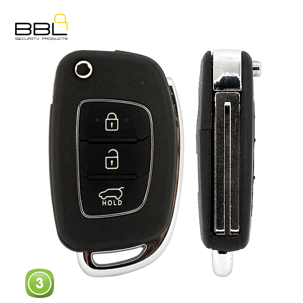 BBL Key Shells Hyundai Shape 3 Button KSC-HYU-53A_D