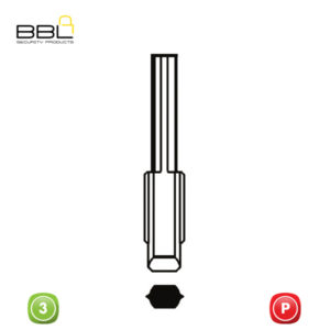 BBL Key Shells Jaguar Shape 3 Button KSC-JAG-02C