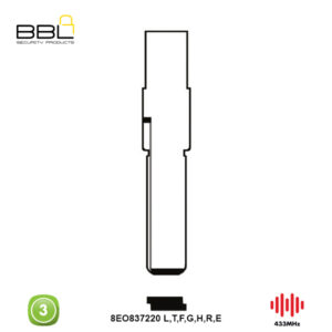BBL Remote Audi Shape 3 Button REMC-AUDI-13