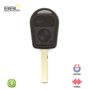 BBL Remote BMW Shape 3 Button REMC-BMW-16B