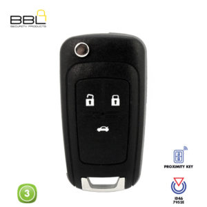 BBL Remote Chevrolet Shape Key 3 Button HU100 433 PROX ID46-7952E REMC-CHEV-13