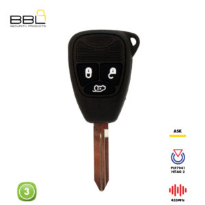 BBL Remote Chrysler 3 Button 433 PCF7941A HITAG 2 CY24 REMC-CHRY-05