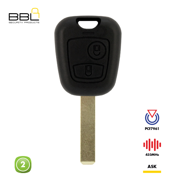 BBL Remote Citroen Shape 2 Button REMC-CIT-03_A