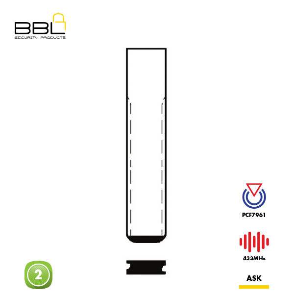 BBL Remote Citroen Shape 2 Button REMC-CIT-03_D