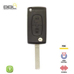 BBL Remote Citroen Shape 2 Button REMC-CIT-06B