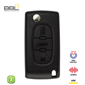 BBL Remote Citroen Shape 3 Button REMC-CIT-24A