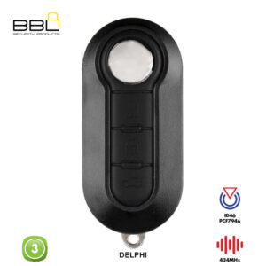 BBL Remote Fiat Shape 3 Button REMC-FI-02A