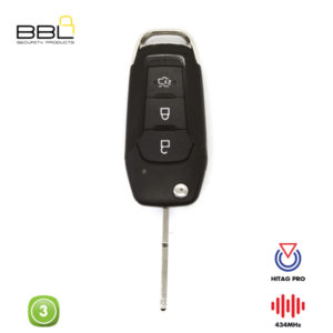 BBL Remote Ford Shape 3 Button REMC-FORD-17C