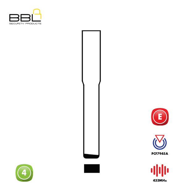 BBL Remote Land Rover Shape 4 Button REMC-LAND-03_D