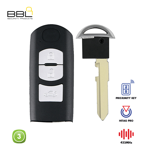 BBL Remote Mazda Shape 3 Button REMC-MAZ-25_C