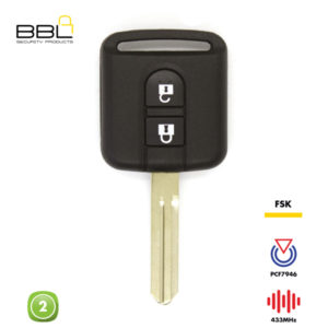 BBL Remote Nissan Shape 2 Button REMC-NIS-17