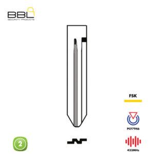 BBL Remote Nissan Shape 2 Button REMC-NIS-17
