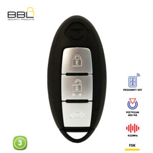 BBL Remote Nissan Shape 3 Button REMC-NISS-11