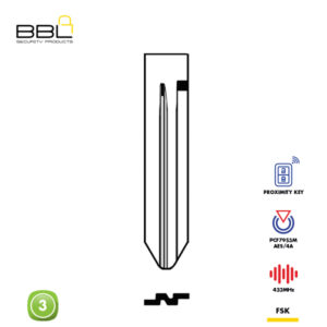 BBL Remote Nissan Shape 3 Button REMC-NISS-11
