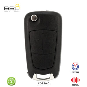 BBL Remote Opel Corsa Shape 2 Button REMC-OPEL-01C