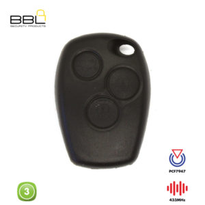 BBL Remote Renault Shape 3 Button REMC-REN-11B