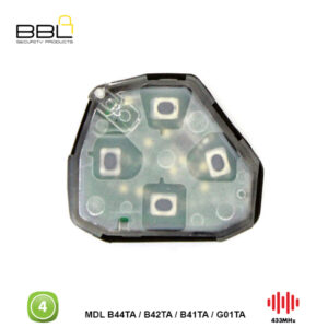 BBL Remote Toyota Shape 4 Button REMC-TOY-08B