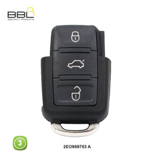 BBL Remote Volkswagen Shape 3 Button REMC-VW-22