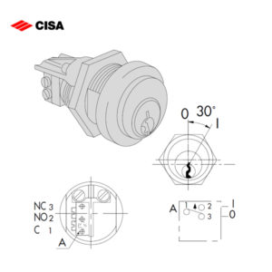 CISA Key Switch Microswitch Cylinder 72251-03-12