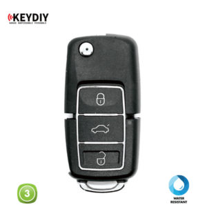 KEYDIY Remote VW Shape 3 Button Waterproof Black KDB01-3LUXBLK