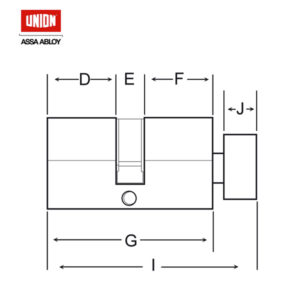 UNION 66MM Large Oval Knob Cylinder 2X13PL