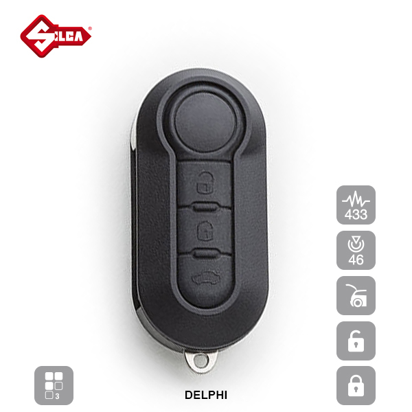 SILCA Proximity, Slot and Remote Vehicle Keys 3 Button SIP22R01_A