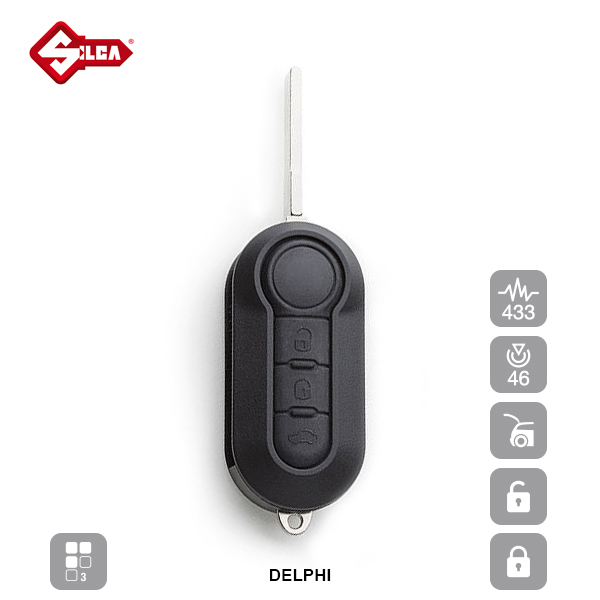 SILCA Proximity, Slot and Remote Vehicle Keys 3 Button SIP22R01_B