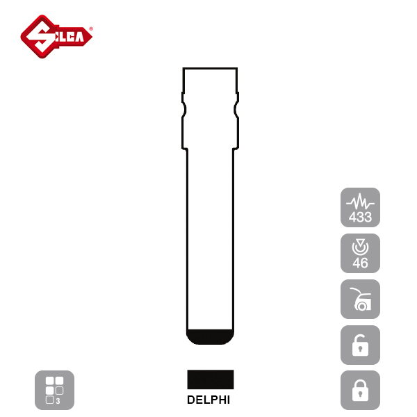 SILCA Proximity, Slot and Remote Vehicle Keys 3 Button SIP22R01_C