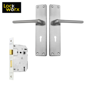 LOCK WORX Chrystal Handles Mortice Lockset LWL-CRY-2LSN