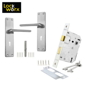LOCK WORX Chrystal Handles Mortice Lockset LWL-CRY-2LSN