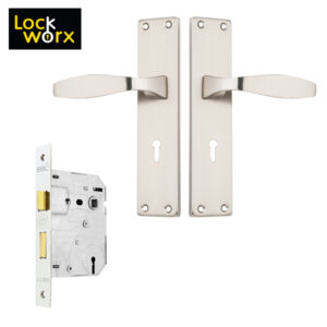 LOCK WORX Jasper Handles Mortice Lockset LWL-JAS-2LSN