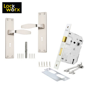 LOCK WORX Jasper Handles Mortice Lockset LWL-JAS-2LSN
