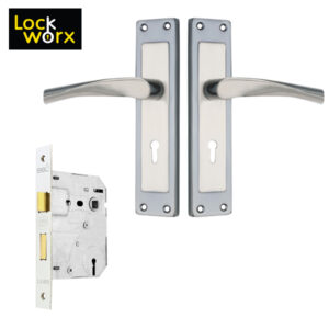 LOCK WORX Shale Handles Mortice Lockset LWL-SHL-2LBN