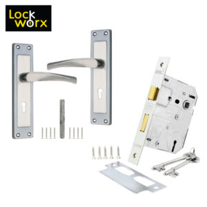 LOCK WORX Shale Handles Mortice Lockset LWL-SHL-3LBN