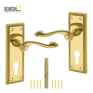 LOCK WORX 6″ BP Georgian Scroll Cylinder Mild Steel Handle LWIM-1109CBP-1