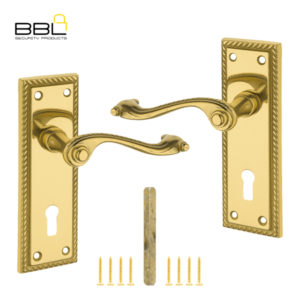 LOCK WORX 6″ BP Georgian Scroll Keyhole Mild Steel Handle LWIM-1109BP-1
