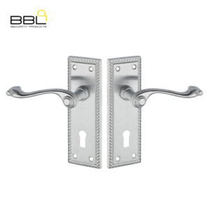 LOCK WORX 6″ SN Georgian Scroll Keyhole Mild Steel Handle LWIM-1109SN-1