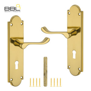 LOCK WORX 8″ BP Victorian Scroll Keyhole Mild Steel Handle LWIM-1101BP-1