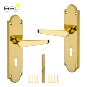 LOCK WORX 8″ BP Victorian Straight Keyhole Mild Steel Handle LWIM-1106PB-1
