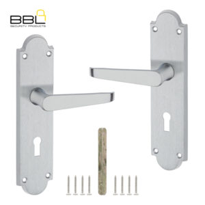 LOCK WORX 8″ SN Victorian Straight Keyhole Mild Steel Handle LWIM-1106SN-1