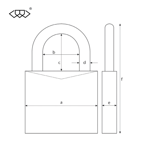 DOUBLE-LINK-Brass-Padlock-DL264_B