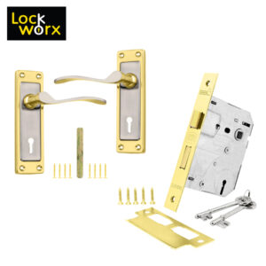 LOCK WORX Bishop Handles Mortice Lockset LWL-BIS-2LBP