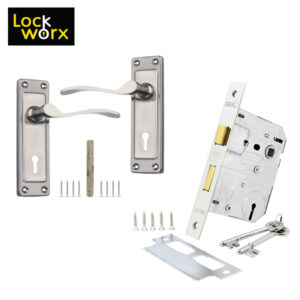 LOCK WORX Bishop Handles Mortice Lockset LWL-BIS-3LBN