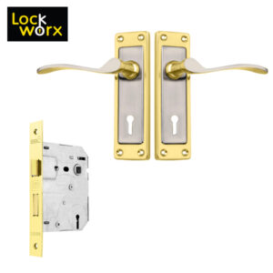 LOCK WORX Bishop Handles Mortice Lockset LWL-BIS-3LBP