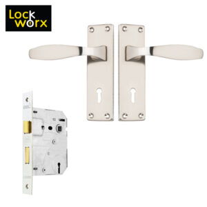 LOCK WORX Finch Handles Mortice Lockset LWL-FIN-2LSN