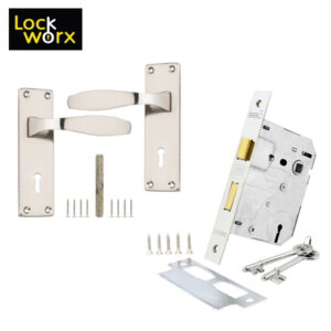 LOCK WORX Finch Handles Mortice Lockset LWL-FIN-2LSN